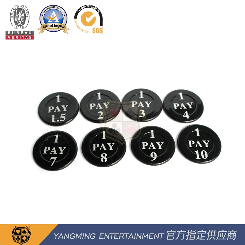 Acrylic Crystal Custom 40mm Red and Black Two-Color Printing Niu Niu Gambling Table Betting Insurance Code Chips Ym-Nc01