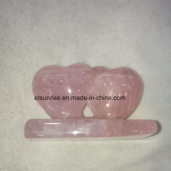 Coração de cristal de quartzo rosa