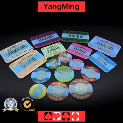  Bronzeamento em Cristal Acrílico / Coroa de Pokerchips;  Fichas de cassino podem ser personalizadas (YM